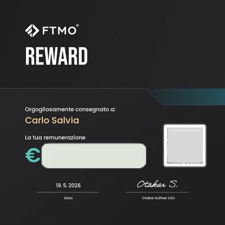 Certificato Reward FTMO