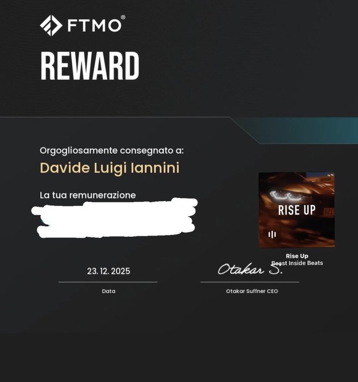Certificato Reward FTMO